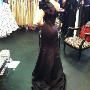 Ashley Lauren Black Satin Mermaid Gown, size 4